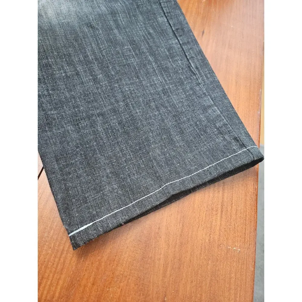 Brooklyn Xpress BX Y2K Baggy Wide Leg Jeans Black Wash Mens 40x34